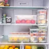 Transparent plastic stacked sealed food storage box, rectangular kitchen refrigerator, egg and fruit storage box details Picture